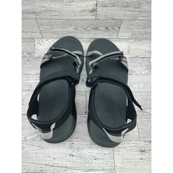 Teva Women's Black Grey Woven Strappy Adjustable Sandals Size 8 Comfort Walking - Picture 5 of 10